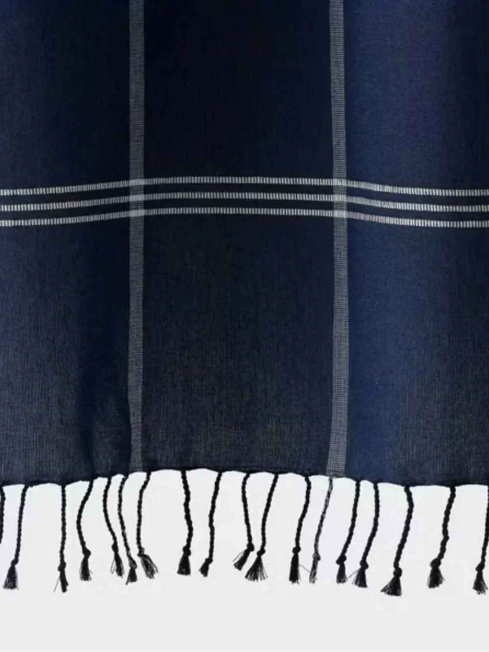 Americana Diamond Border Shower Curtain Blue - Threshold NEW